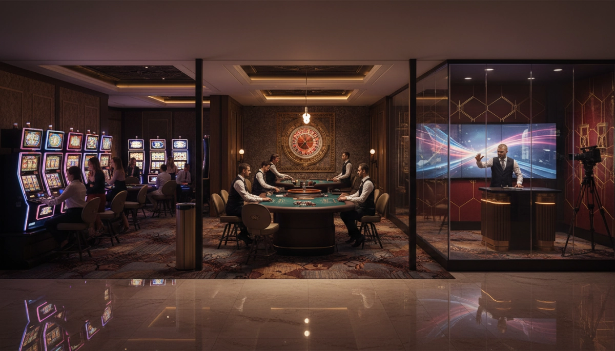 Tipos de jogos de cassino: diferença entre slots, mesa e cassino ao vivo