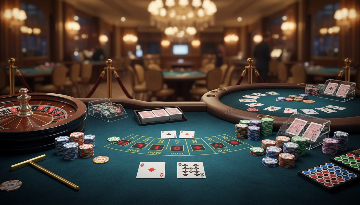 Jogos de mesa de cassino: guia de roleta, blackjack, pôquer e baccarat